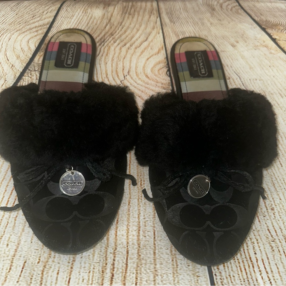 Coach Fur Slippers